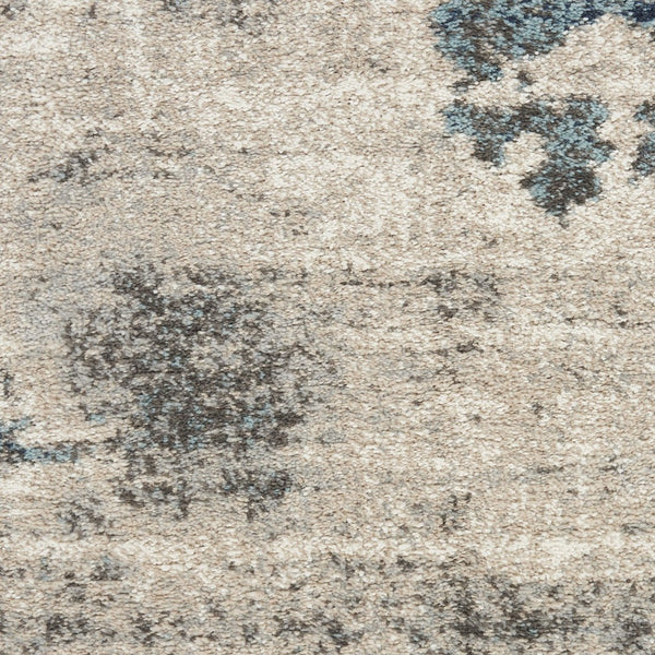 HomeRoots 8' Blue Abstract Power Loom Runner Rug - Stylish, Durable Design for High-Traffic Hallways & Entryways 8' Runner 569646