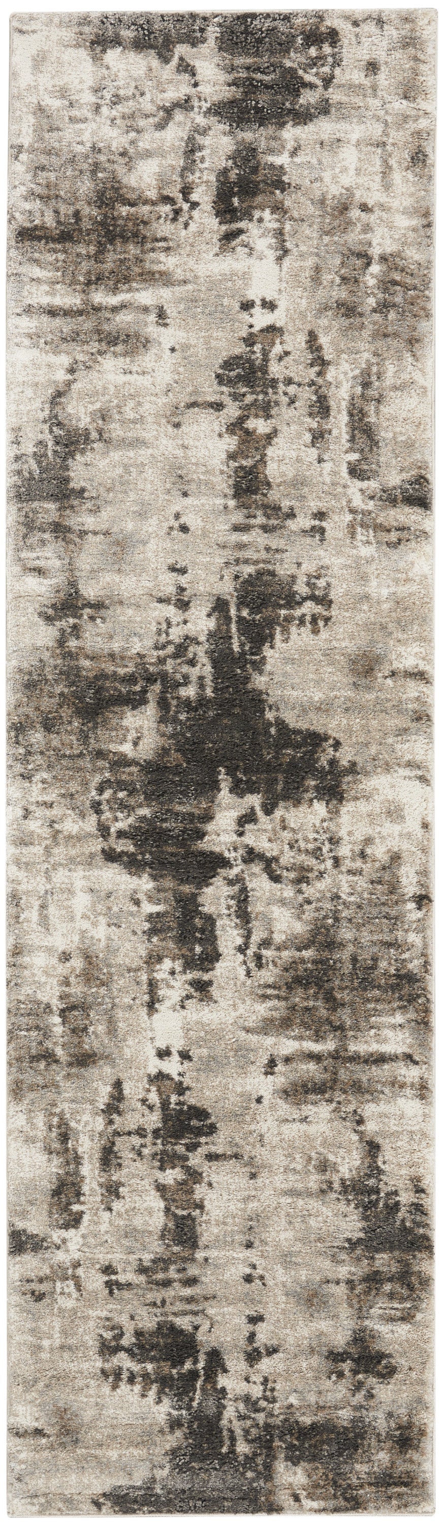 Homeroots 8' Tan Abstract Power Loom Runner Rug  Polypropylene 569647