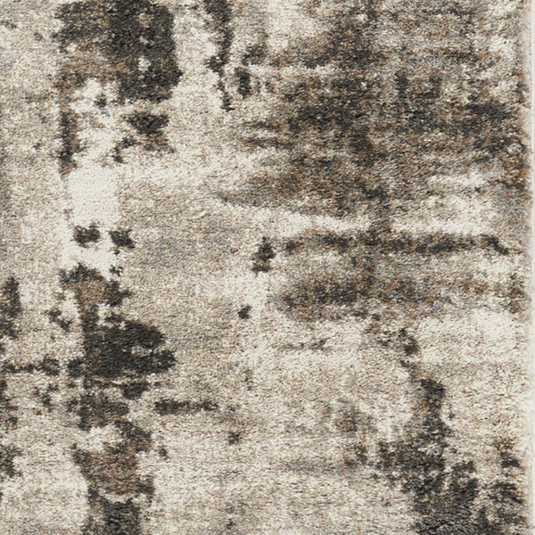 Homeroots 8' Tan Abstract Power Loom Runner Rug  Polypropylene 569647