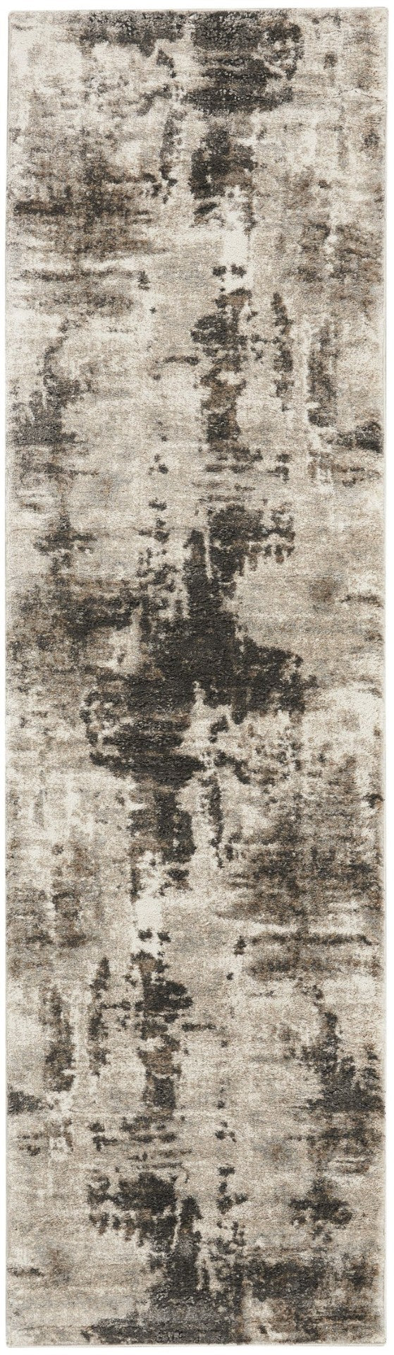 HomeRoots 5' Tan Abstract Area Rug - Modern Power Loomed Design for Soft Comfort and Effortless Style in Any Room 8' Runner 569647