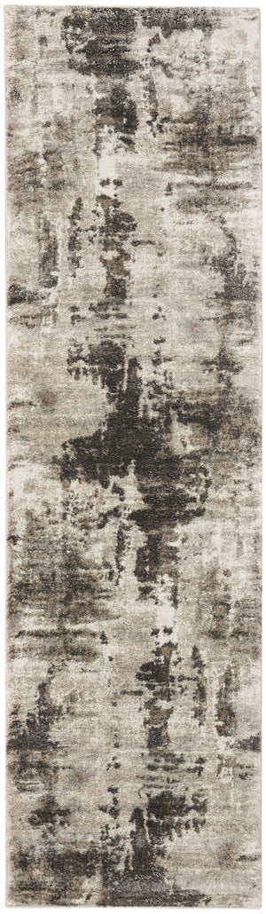 Homeroots 8' Tan Abstract Power Loom Runner Rug  Polypropylene 569647