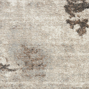 HomeRoots 5' Tan Abstract Area Rug - Modern Power Loomed Design for Soft Comfort and Effortless Style in Any Room 8' Runner 569647
