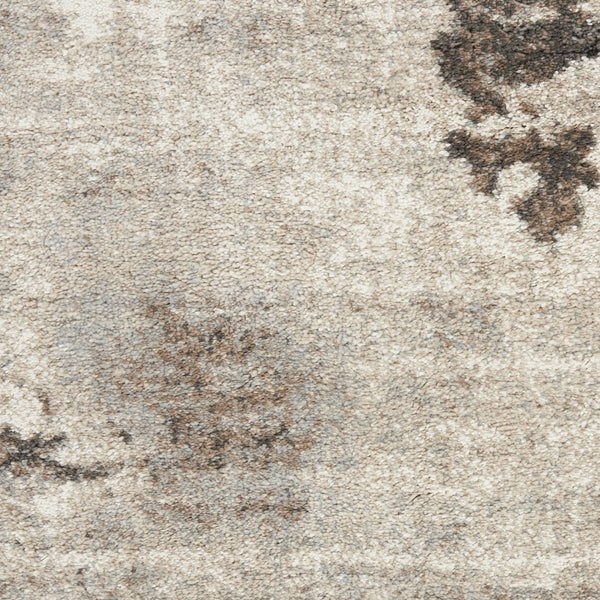 HomeRoots 5' Tan Abstract Area Rug - Modern Power Loomed Design for Soft Comfort and Effortless Style in Any Room 8' Runner 569647