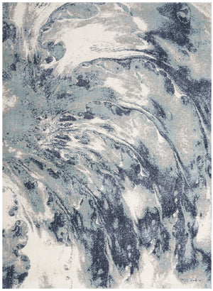 Homeroots 4' X 6' Blue Abstract Power Loom Area Rug  Polypropylene 569649