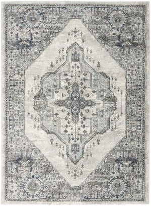 Homeroots 4' X 6' Gray Floral Power Loom Distressed Area Rug  Polypropylene 569650
