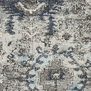 HomeRoots 4' Elegant Gray Floral Distressed Area Rug - Timeless Design for Living Rooms, Bedrooms & More 4' X 6' 569650