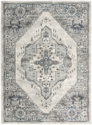 Homeroots 4' X 6' Gray Floral Power Loom Distressed Area Rug  Polypropylene 569650