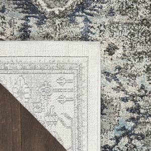 HomeRoots 4' Elegant Gray Floral Distressed Area Rug - Timeless Design for Living Rooms, Bedrooms & More 4' X 6' 569650