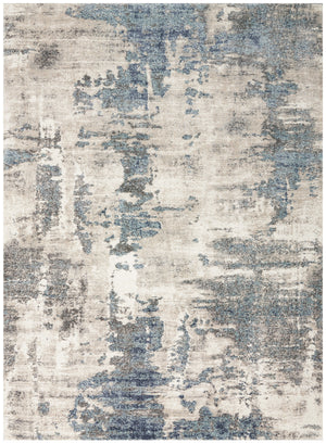 Homeroots 4' X 6' Blue Abstract Power Loom Area Rug  Polypropylene 569651