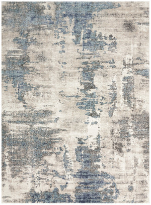 HomeRoots 8' Blue Abstract Power Loom Runner Rug - Stylish, Durable Design for High-Traffic Hallways & Entryways 4' X 6' 569651