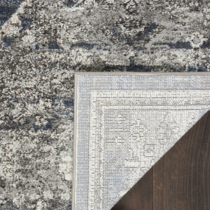 Homeroots 5' X 7' Blue Floral Power Loom Distressed Area Rug  Polypropylene 569652