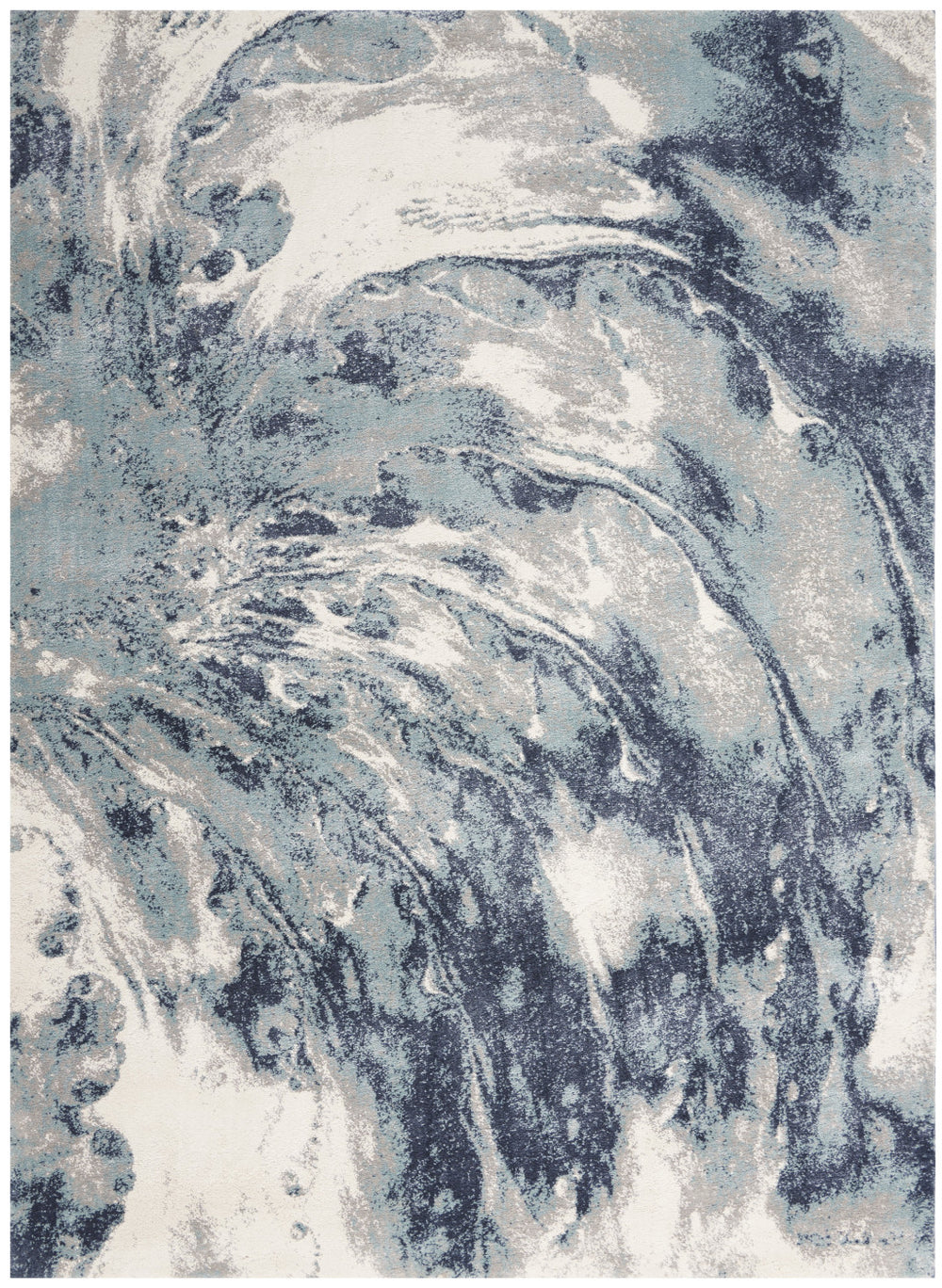 Homeroots 5' X 7' Blue Abstract Power Loom Area Rug  Polypropylene 569653