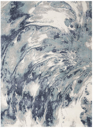 Homeroots 5' X 7' Blue Abstract Power Loom Area Rug  Polypropylene 569653