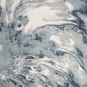 Homeroots 5' X 7' Blue Abstract Power Loom Area Rug  Polypropylene 569653