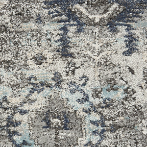 HomeRoots 5' Gray Floral Power Loom Area Rug - Vintage-Inspired Design for Timeless Elegance in Any Room 5' X 7' 569654