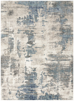 Homeroots 5' X 7' Blue Abstract Power Loom Area Rug  Polypropylene 569655