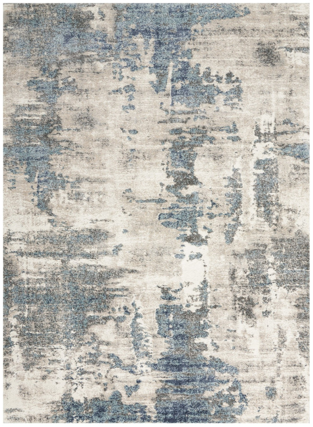 HomeRoots 5' Blue Abstract Area Rug - Contemporary Power Loomed Design for Modern Living Spaces and Comfort 5' X 7' 569655