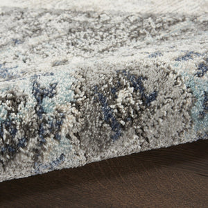 HomeRoots 8' X 10' Floral Power Loom Distressed Area Rug - Timeless Elegance for Living Spaces and Bedrooms Gray 569657