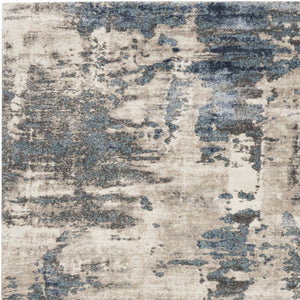 Homeroots 8' X 10' Blue Abstract Power Loom Area Rug  Polypropylene 569658