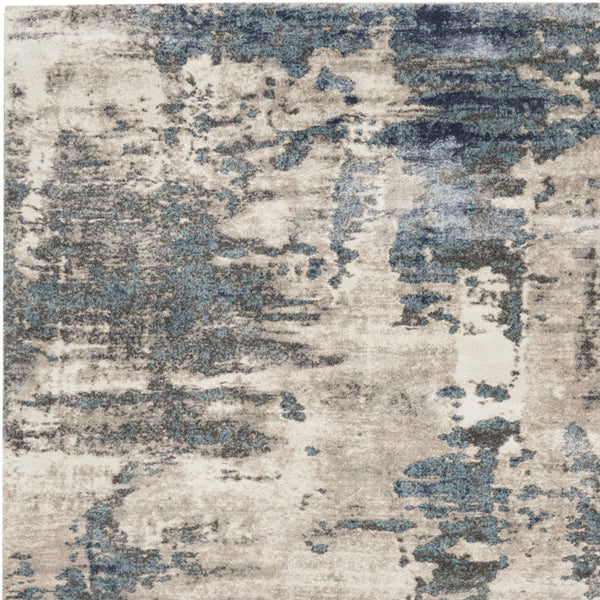 Homeroots 8' X 10' Blue Abstract Power Loom Area Rug  Polypropylene 569658
