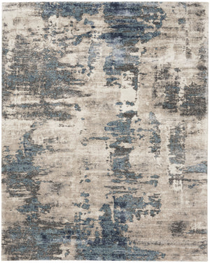Homeroots 8' X 10' Blue Abstract Power Loom Area Rug  Polypropylene 569658