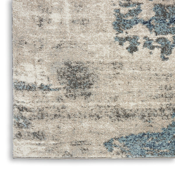 HomeRoots 8' Blue Abstract Power Loom Area Rug - Modern Design, Soft Comfort for Living Rooms & Bedrooms 8' X 10' 569658