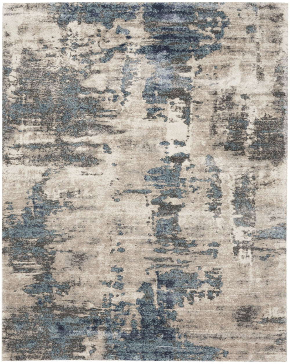 HomeRoots 8' Blue Abstract Power Loom Area Rug - Modern Design, Soft Comfort for Living Rooms & Bedrooms 8' X 10' 569658