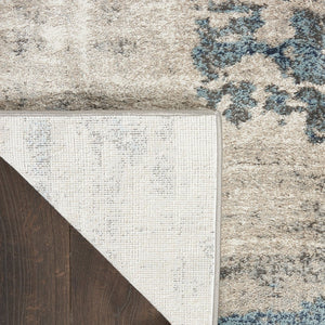 HomeRoots 8' Blue Abstract Power Loom Area Rug - Modern Design, Soft Comfort for Living Rooms & Bedrooms 8' X 10' 569658