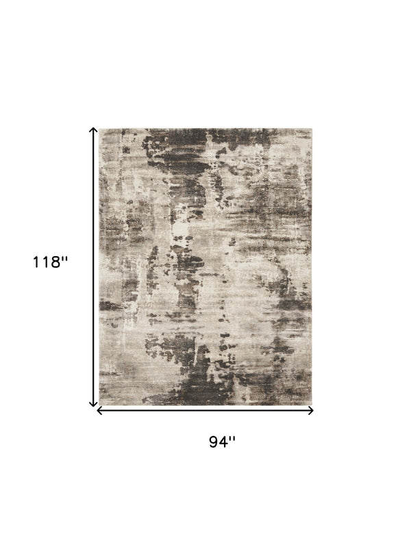 Homeroots 8' X 10' Tan Abstract Power Loom Area Rug  Polypropylene 569659