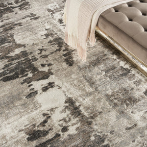 HomeRoots 5' Tan Abstract Area Rug - Modern Power Loomed Design for Soft Comfort and Effortless Style in Any Room 8' X 10' 569659