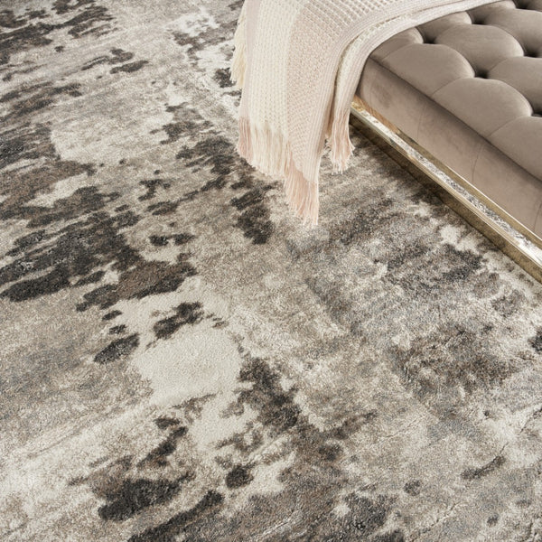 HomeRoots 5' Tan Abstract Area Rug - Modern Power Loomed Design for Soft Comfort and Effortless Style in Any Room 8' X 10' 569659