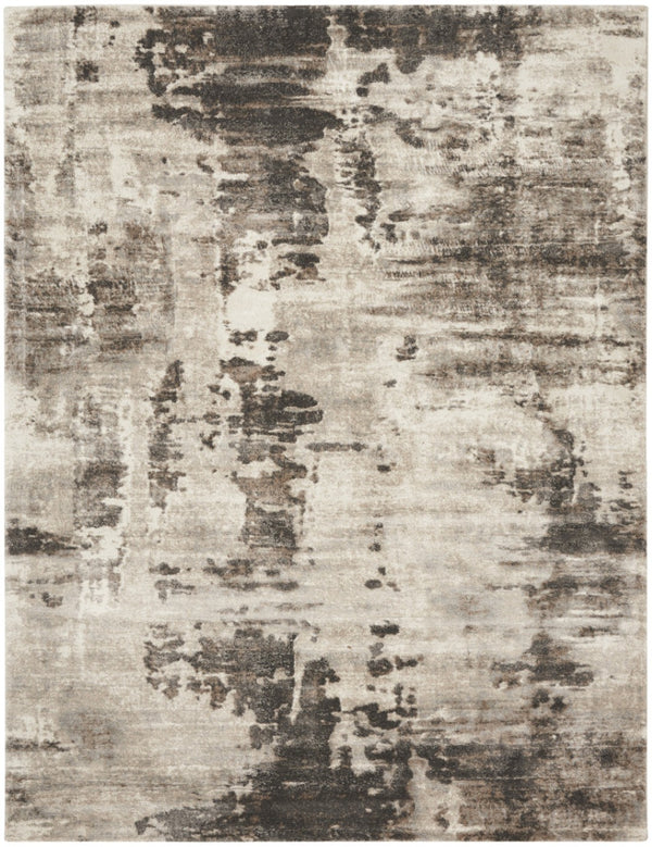 HomeRoots 5' Tan Abstract Area Rug - Modern Power Loomed Design for Soft Comfort and Effortless Style in Any Room 8' X 10' 569659