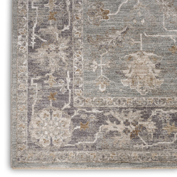 HomeRoots 10' Blue Floral Power Loom Distressed Rug - Vintage Charm for Hallways with Durable, Easy-Care Design 10' Runner 569660