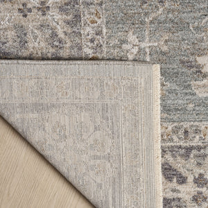 Homeroots 10' Blue Floral Power Loom Distressed Runner Rug  Polyester 569660