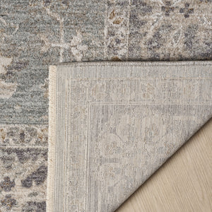 Homeroots 10' Blue Floral Power Loom Distressed Runner Rug  Polyester 569660