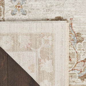 Homeroots 10' Ivory Floral Power Loom Distressed Runner Rug  Polyester 569661