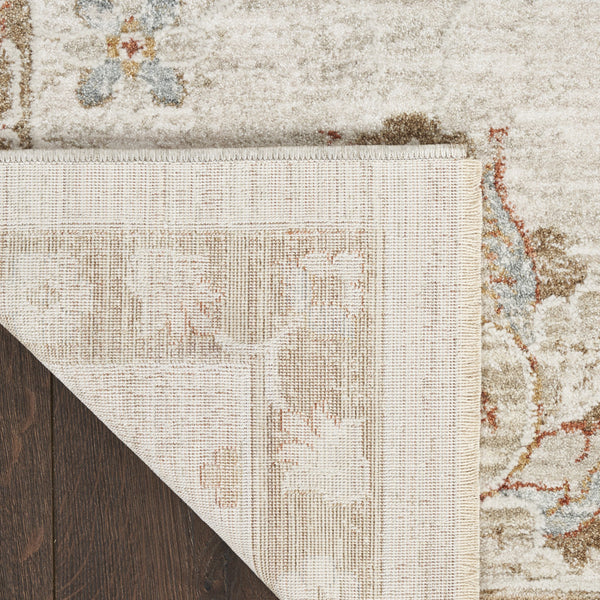 Homeroots 10' Ivory Floral Power Loom Distressed Runner Rug  Polyester 569661