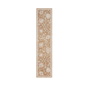 Homeroots 10' Brown Floral Power Loom Distressed Runner Rug  Polyester 569662