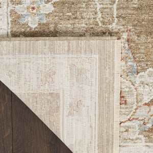 Homeroots 10' Brown Floral Power Loom Distressed Runner Rug  Polyester 569662