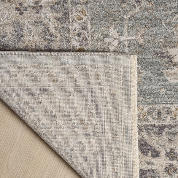 Homeroots 4' X 6' Blue Floral Power Loom Distressed Area Rug  Polyester 569664