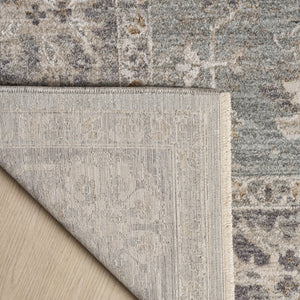 HomeRoots 10' Blue Floral Power Loom Distressed Rug - Vintage Charm for Hallways with Durable, Easy-Care Design 4' X 6' 569664