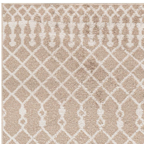 HomeRoots 10' Brown Floral Power Loomed Vintage-Inspired Runner Rug for Hallways and Entryways, Durable Charm 4' X 6' 569666