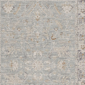 Homeroots 5' X 8' Blue Floral Power Loom Distressed Area Rug  Polyester 569668