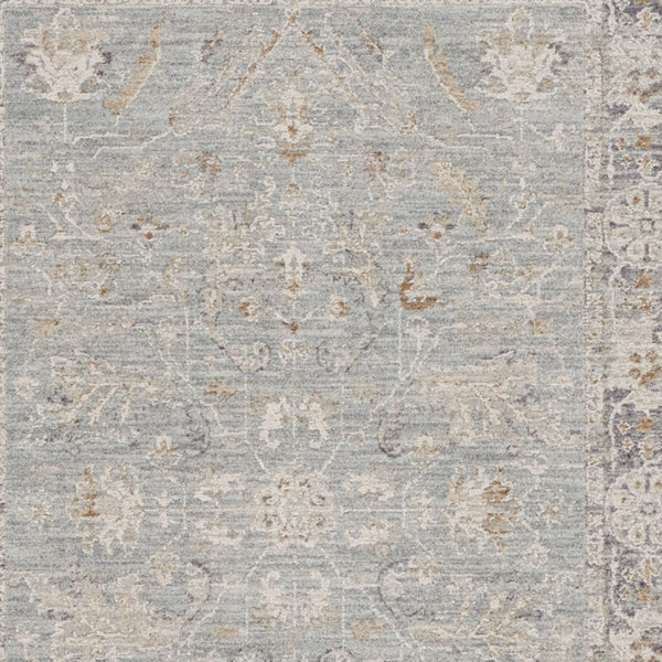 Homeroots 5' X 8' Blue Floral Power Loom Distressed Area Rug  Polyester 569668
