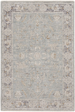 Homeroots 5' X 8' Blue Floral Power Loom Distressed Area Rug  Polyester 569668