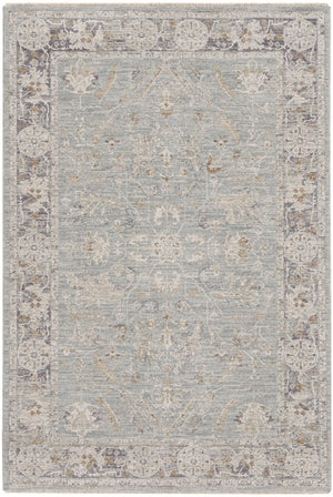 HomeRoots 10' Blue Floral Power Loom Distressed Rug - Vintage Charm for Hallways with Durable, Easy-Care Design 5' X 8' 569668