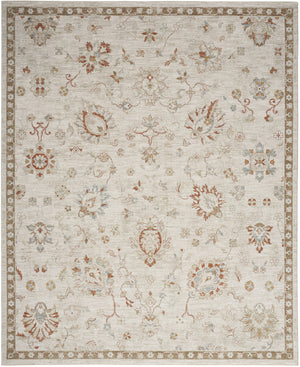 Homeroots 5' X 8' Ivory Floral Power Loom Distressed Area Rug  Polyester 569669