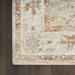 HomeRoots 5' Green Floral Power Loom Area Rug - Vintage Charm for Elegant Living Spaces, Durable & Easy Care 5' X 8' 569671