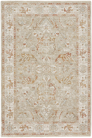 Homeroots 5' X 8' Green Floral Power Loom Distressed Area Rug  Polyester 569671