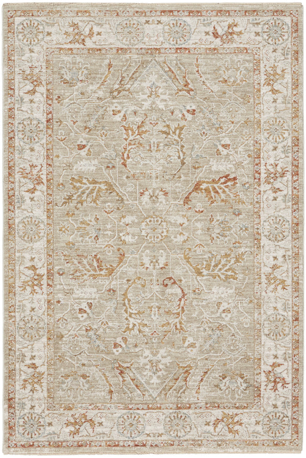 Homeroots 5' X 8' Green Floral Power Loom Distressed Area Rug  Polyester 569671